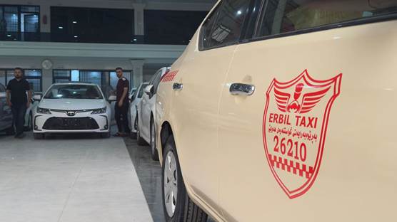 A taxi at a car dealership in Erbil on May 5, 2025. Photo: Sehend Mayiwar/Rudaw