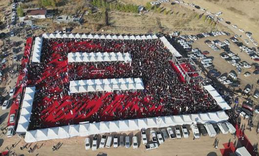 A drone shot of large crowds on the second day of the tahini festival in Duhok province's Amedi district on Friday, December 5, 2025. Photo: Rudaw/screengrab