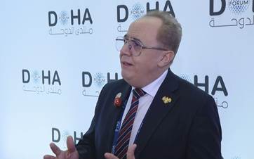 Syrian Ministry of Higher Education Marwan al-Halabi in an interview with Rudaw on on the sidelines of the Doha Forum on December 6, 2025. Photo: screengrab/Rudaw