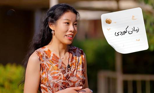 Xueqing Zhang speaking to Rudaw in Erbil in December 2025. Photo: Rudaw 