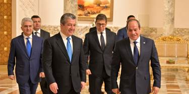 Kurdistan Region Prime Minister Masrour Barzani and Egyptian President Abdel Fattah el-Sisi. Photo: KRG