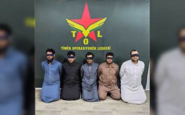 Suspected ISIS members arrested by the Kurdish-led Syrian Democratic Forces (SDF) in eastern Deir ez-Zor province on Decemebr 21, 2025. Photo: SDF media