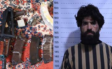 Footage of weapons confiscated by Syrian security forces during an anti-ISIS operation in Rif Dimashq on December 24, 2025 and the photo of the suspected ISIS leader. 